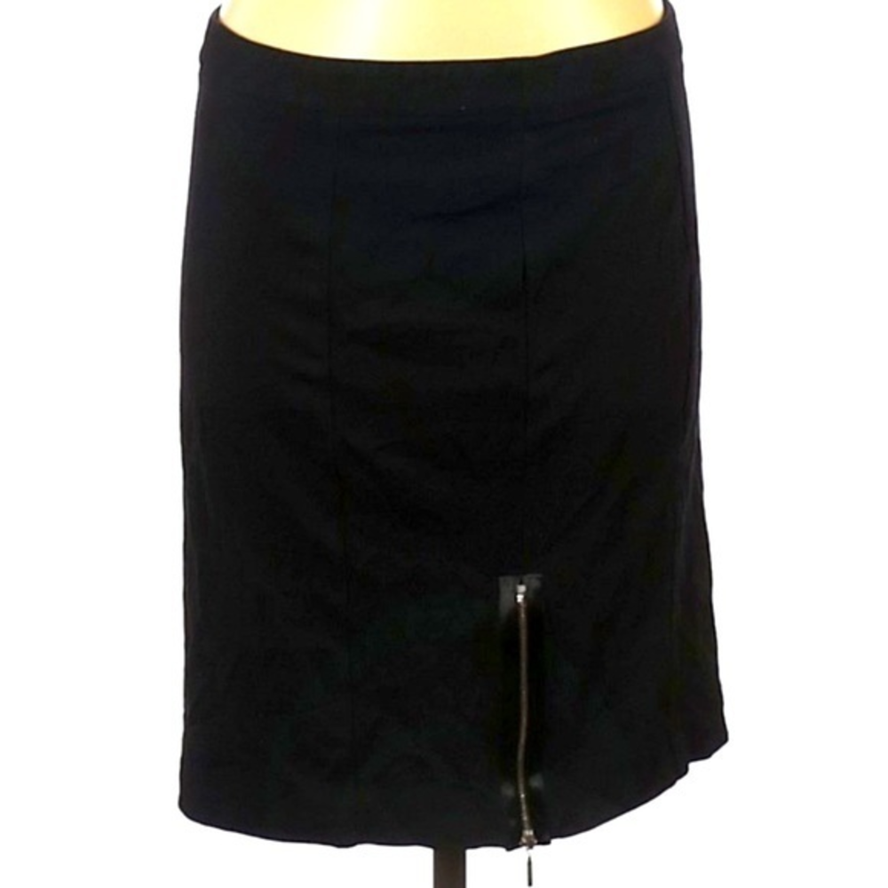 Kenneth Cole NY black zipper detail hem side zipper pencil skirt‎
